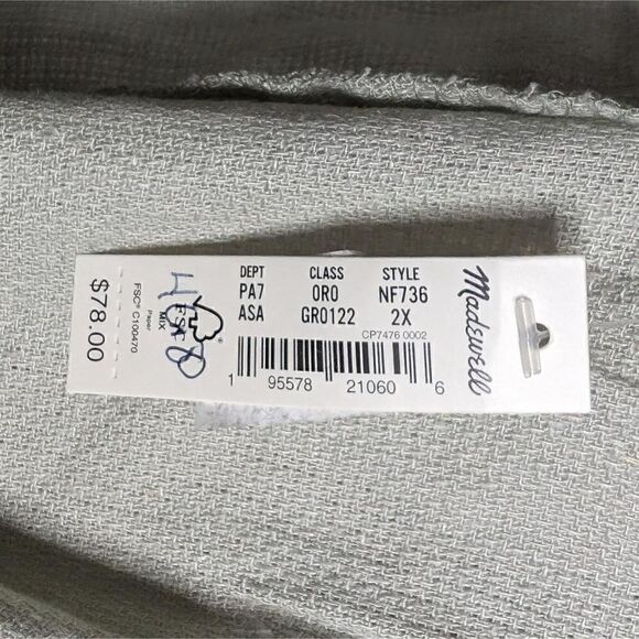 Madewell Plus Breezewoven Pull-On High-Rise Straight Pants White Size 2X - Picture 5 of 6